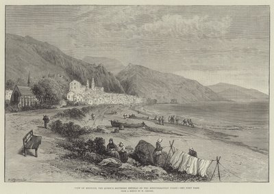 Vista de Mentone, el retiro sureño de la Reina en la costa mediterránea de William Crimea Simpson